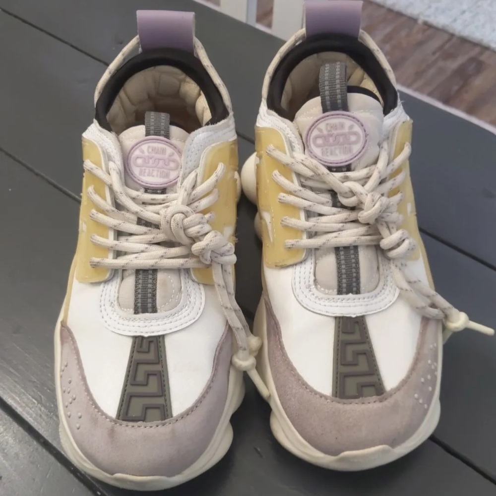 Versace Chain Reaction Sneakers Unisex Size 7 Women 5.5 Men